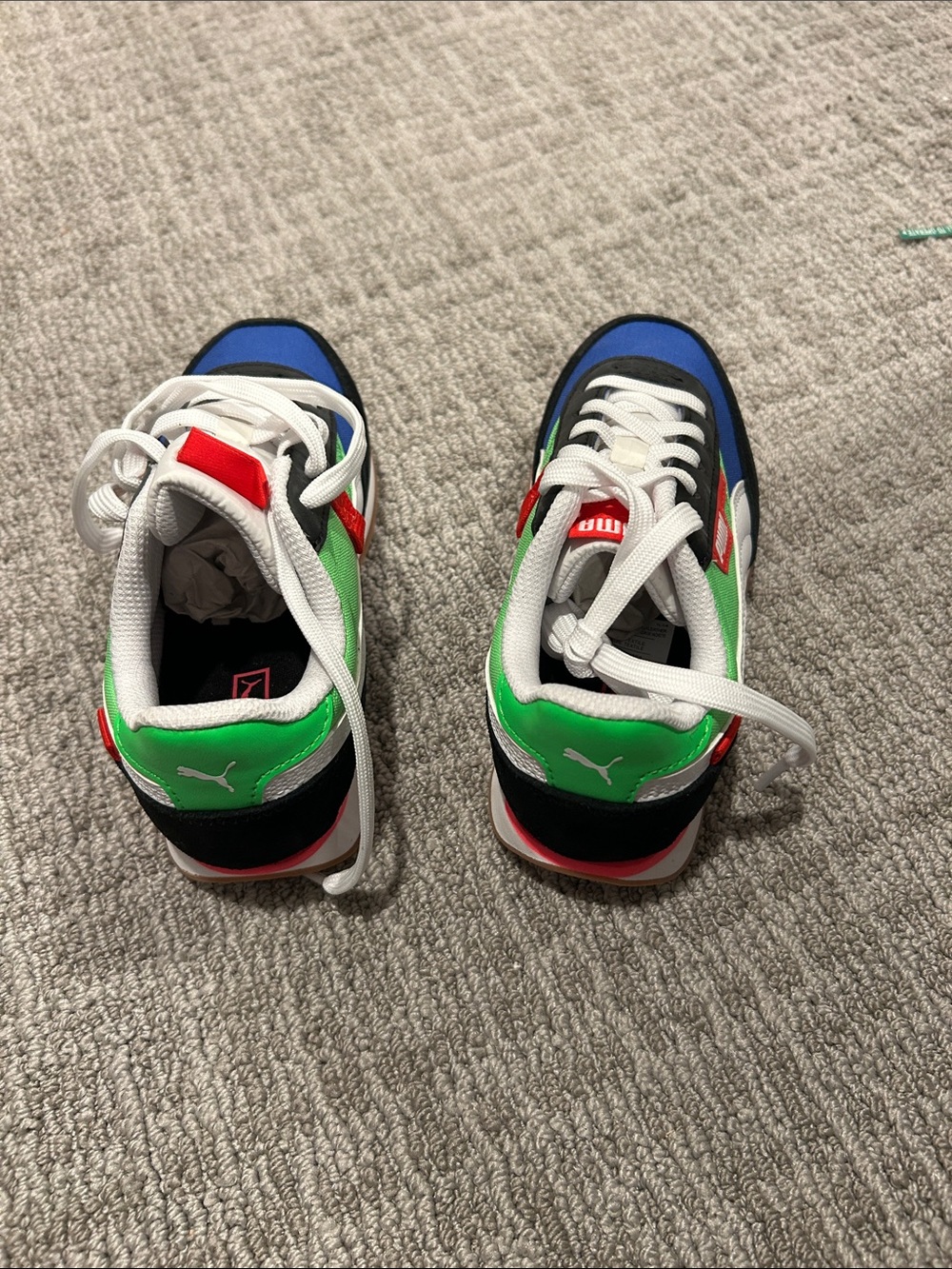 Puma Kids Low-Top Sneakers in Blue, Green, Red and White
